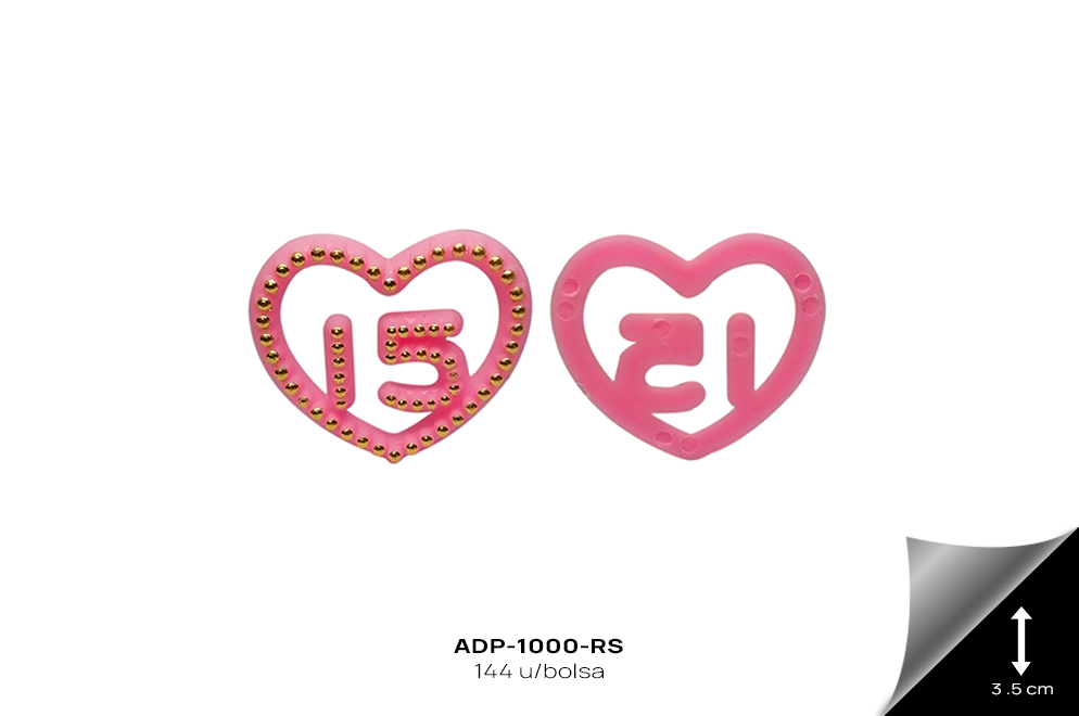 ADP-1000-RS Adornos plasticos - mis quince REF: 2065-PK PINK - ADP-1000-RS