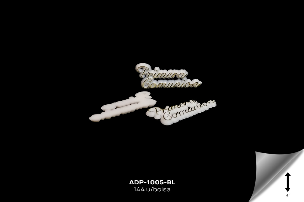 ADP-1005-BL Adornos plasticos - primera comunion REF: 2135-WHS WHITE 144 u/bolsa - ADP-1005-BL