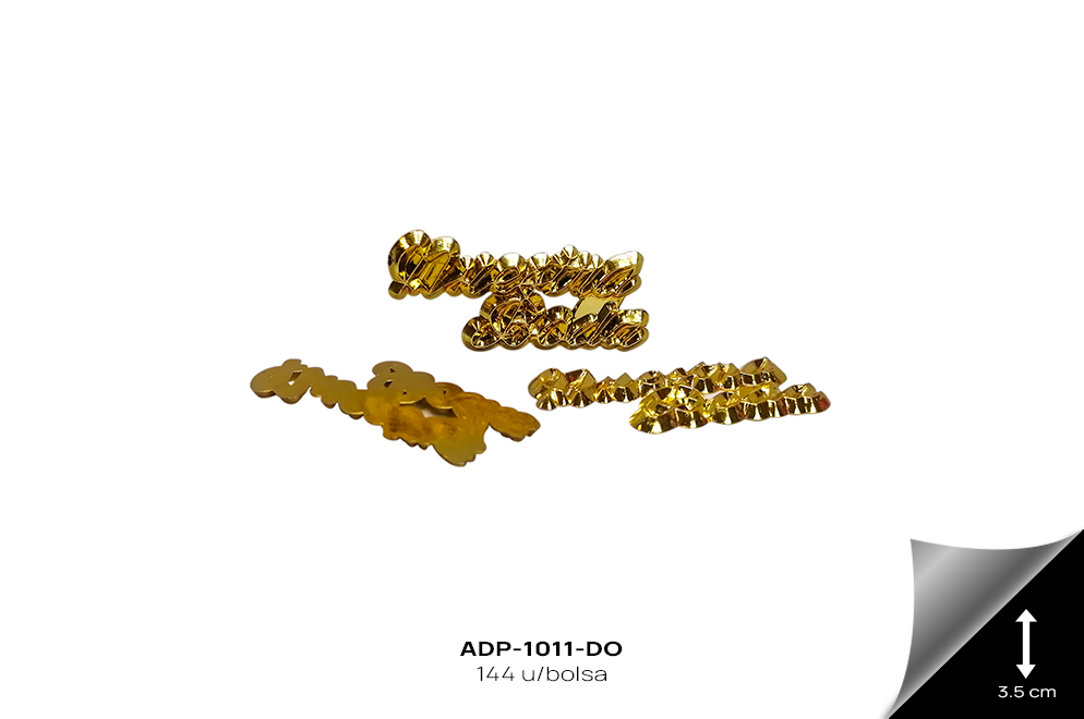 ADP-1011-DO Adornos plasticos - nuestra boda REF: 2227-GD GOLD 144 u/bolsa - ADP-1011-DO