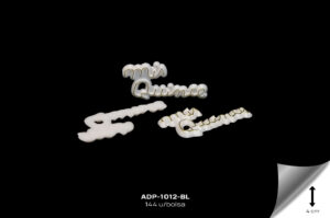 ADP-1012-BL Adornos plasticos - mis quince REF: 2229-WHS WHITE 144 u/bolsa - ADP-1012-BL