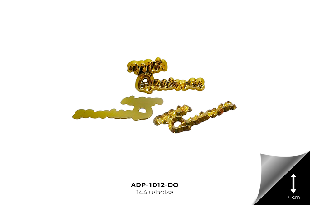 ADP-1012-DO Adornos plasticos - mis quince REF: 2229-GD GOLD 144 u/bolsa - ADP-1012-DO