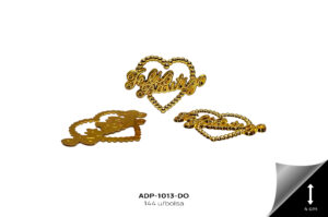 ADP-1013-DO Adornos plasticos - feliz bautizo REF: 2230-GD GOLD 144 u/bolsa - ADP-1013-DO