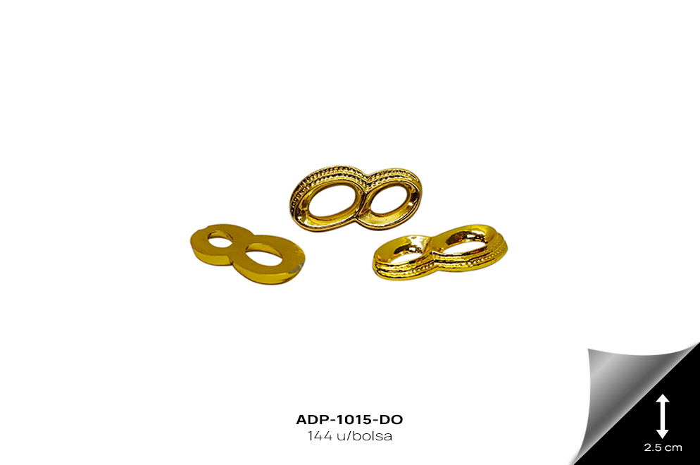 ADP-1015-DO Adornos plasticos - double rings REF: 2280-GD GOLD 144 u/bolsa - ADP-1015-DO