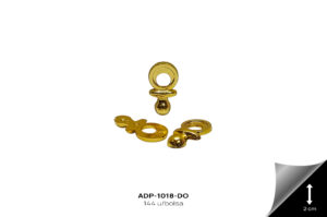 ADP-1018-DO Adornos plasticos - pacifier REF: 2602-GD GOLD 144 u/bolsa - ADP-1018-DO