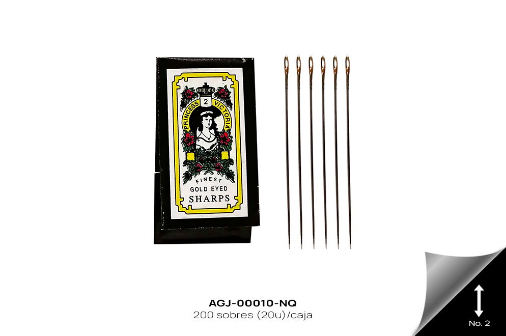 AGJ-00010-NQ Aguja Princesa Victoria REF:NIQUEL 200 sobres - AGJ-00010-NQ