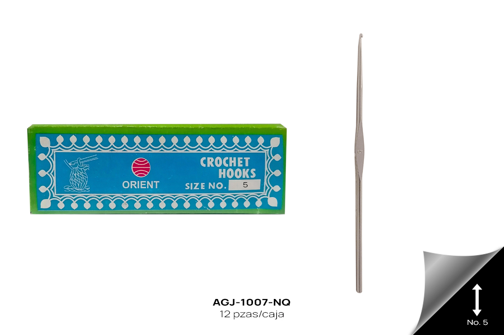 AGJ-1007-NQ Aguja Crochet 12cm REF: A007 (5) NIQUEL - AGJ-1007-NQ