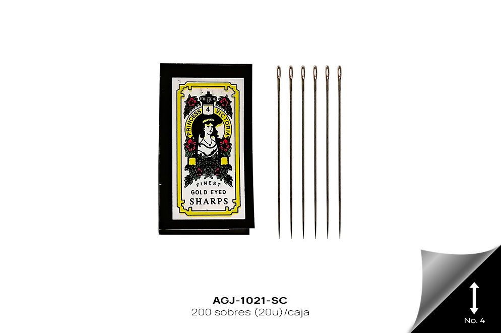AGJ-1021-SC Aguja Princesa Victoria Ref: NIQUEL 200 sobres - AGJ-1021-SC