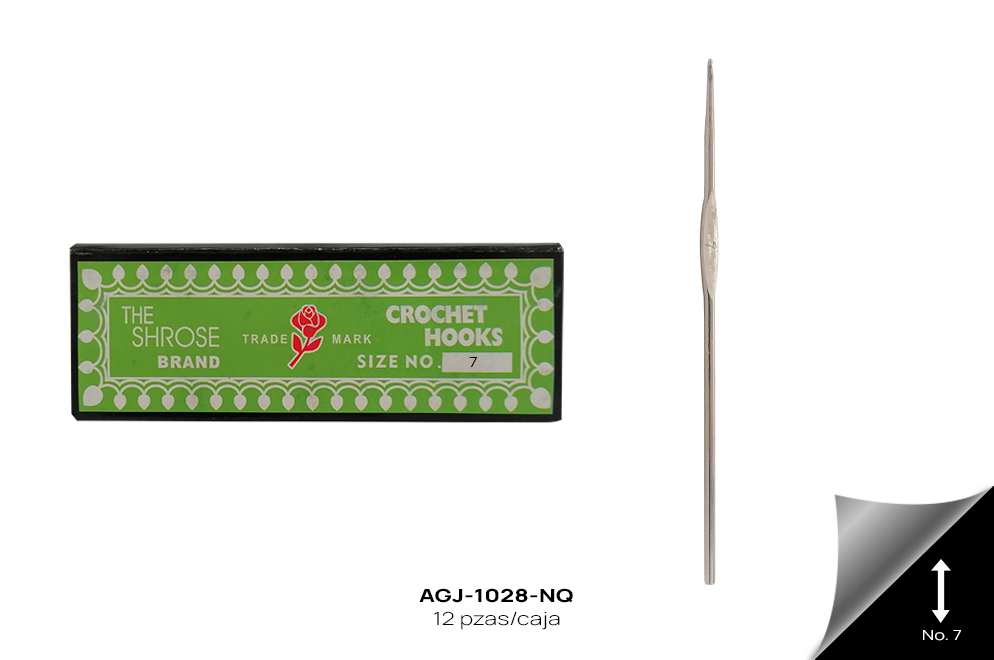AGJ-1028-NQ Aguja Crochet 12cm REF: A007 (7) NIQUEL - AGJ-1028-NQ