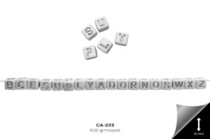 CA-033 CUENTA CUBO BLANCA/PLATA - CA-033