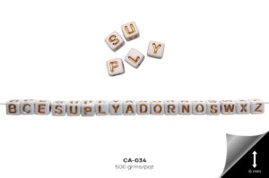 CA-034 CUENTA CUBO BLANCA/ORO - CA-034