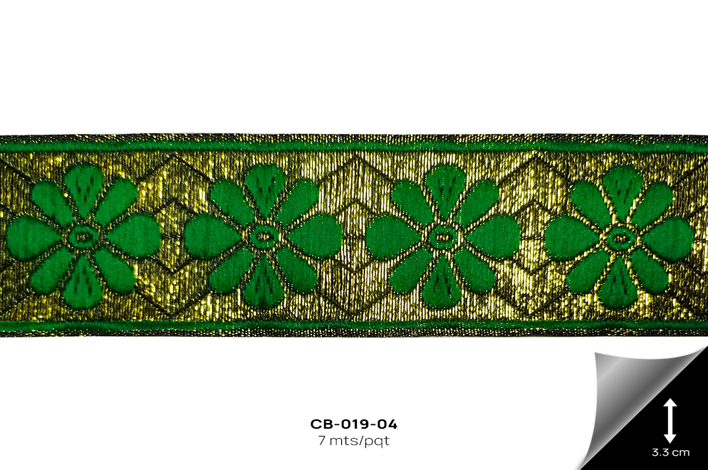 CB-019-04 Cinta Bordada Verde - CB-019-04