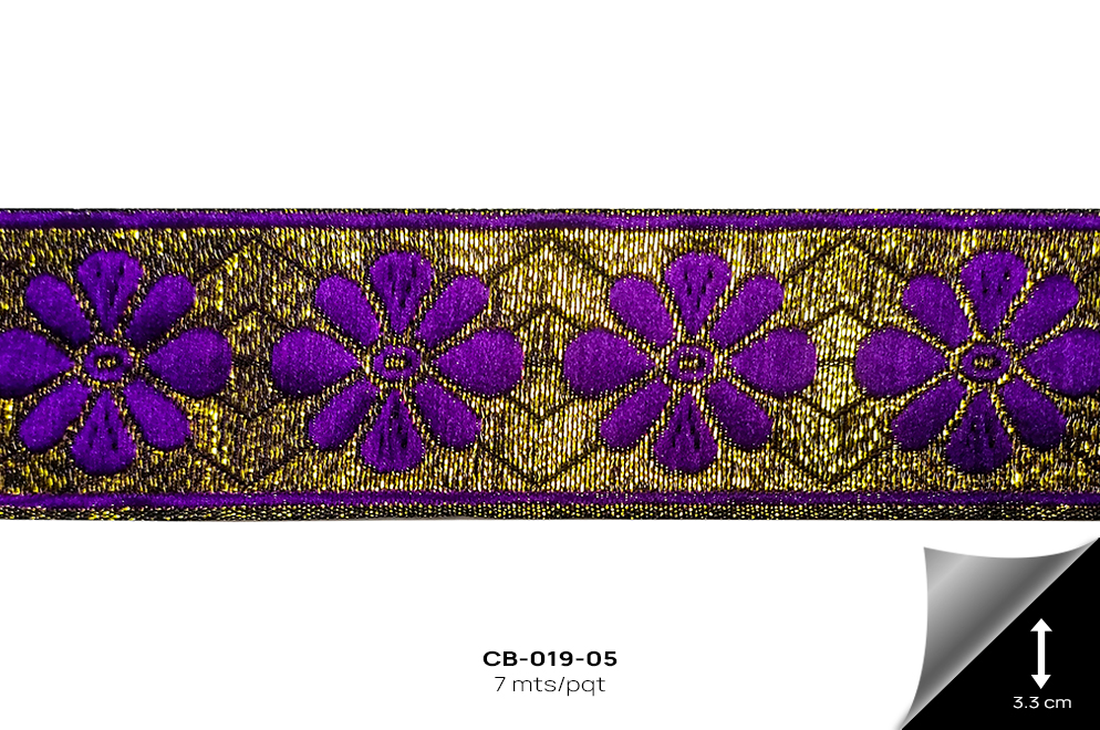 CB-019-05 Cinta Bordada Morado - CB-019-05