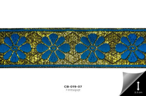 CB-019-07 Cinta Bordada Turquesa - CB-019-07