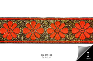 CB-019-08 Cinta Bordada Naranja - CB-019-08