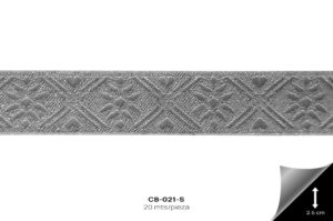 CB-021-S Cinta Bordada Plata - CB-021-S