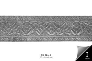 CB-024-S Cinta Bordada Plata - CB-024-S