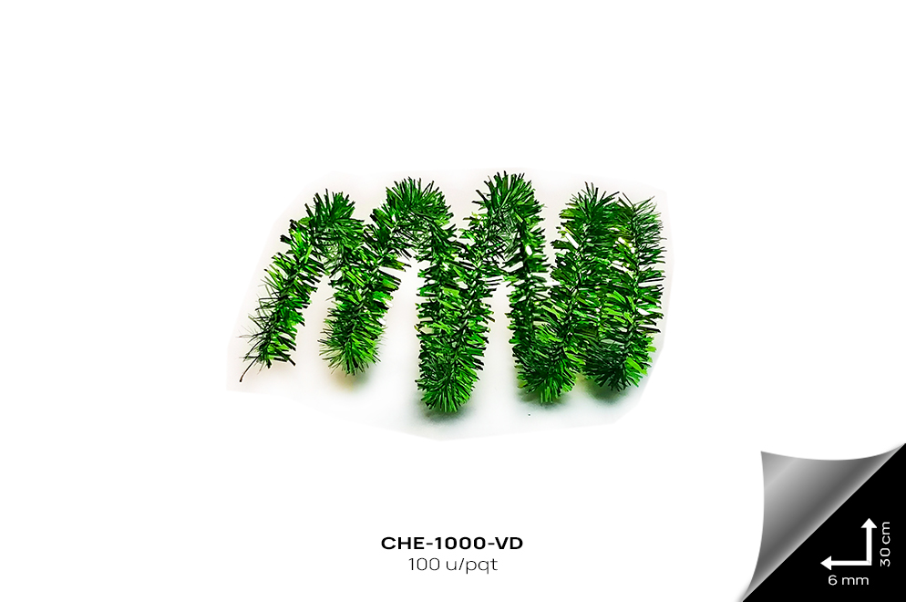 CHE-1000-VD LIMPIA PIPAS METALIZADO VERDE NAVIDAD - CHE-1000-VD