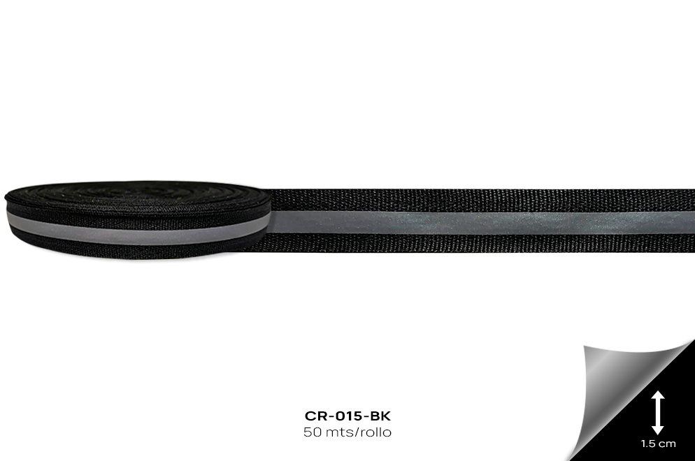 CR-015-BK Cinta Reflectiva Negra - CR-015-BK