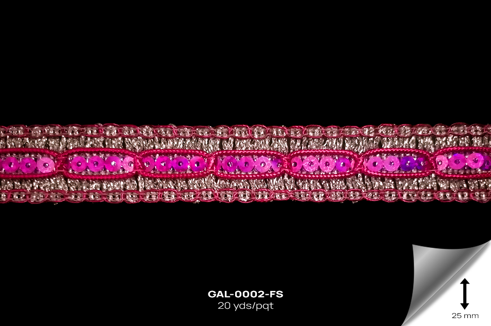 GAL-0002-FS GALON METALIZADO FUCSIA - GAL-0002-FS