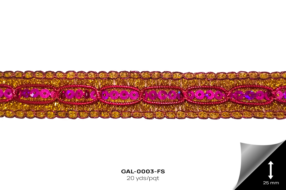 GAL-0003-FS GALON METALIZADO FUCSIA - GAL-0003-FS