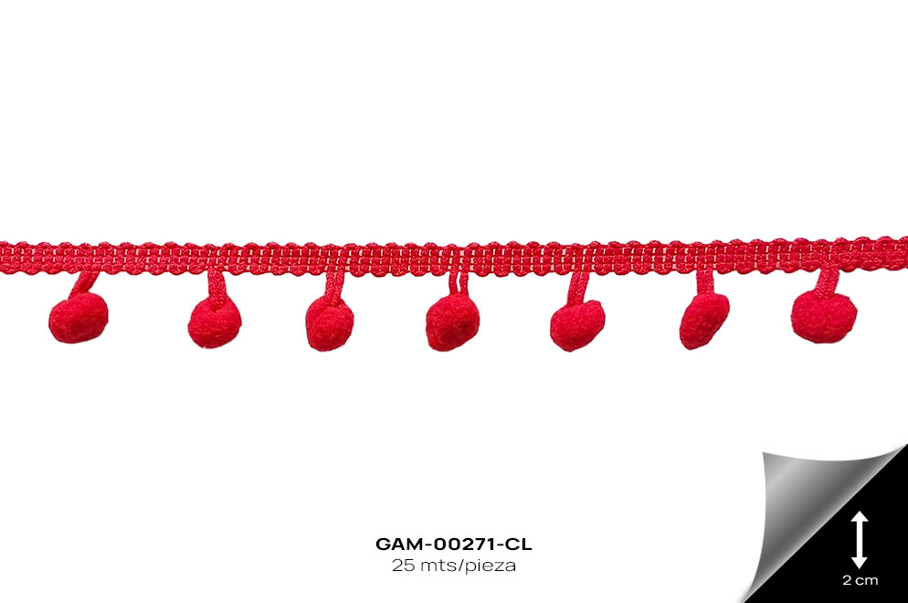 GAM-00271-CL GALON POMPOM CORAL - GAM-00271-CL