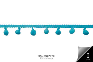 GAM-00271-TQ GALON POMPOM TURQUESA - GAM-00271-TQ