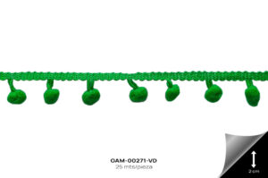 GAM-00271-VD GALON POMPOM VERDE NAVIDAD - GAM-00271-VD