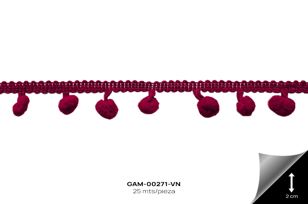 GAM-00271-VN GALON POMPOM VINO - GAM-00271-VN