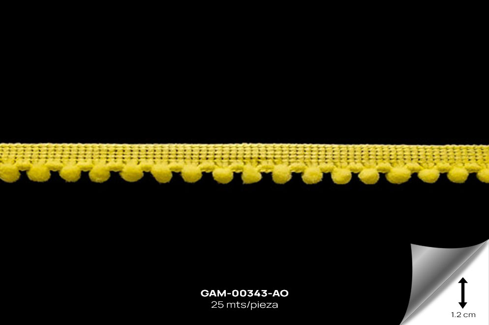 GAM-00343-AO GALON POMPOM AMARILLO - GAM-00343-AO