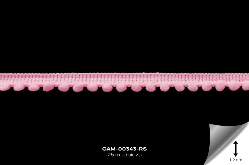 GAM-00343-RS GALON POMPOM ROSADO - GAM-00343-RS