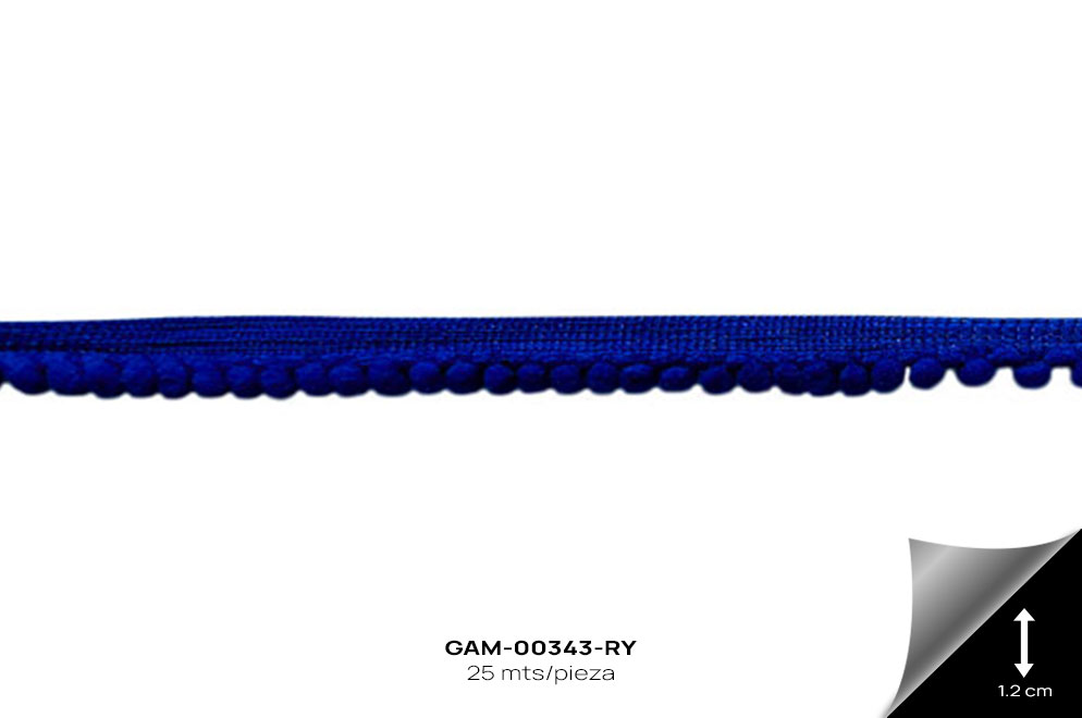 GAM-00343-RY GALON POMPOM AZUL REY - GAM-00343-RY