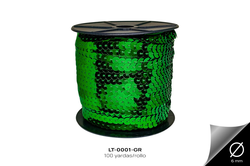 LT-0001-GR LENTEJUELA PLANA VERDE - LT-0001-GR