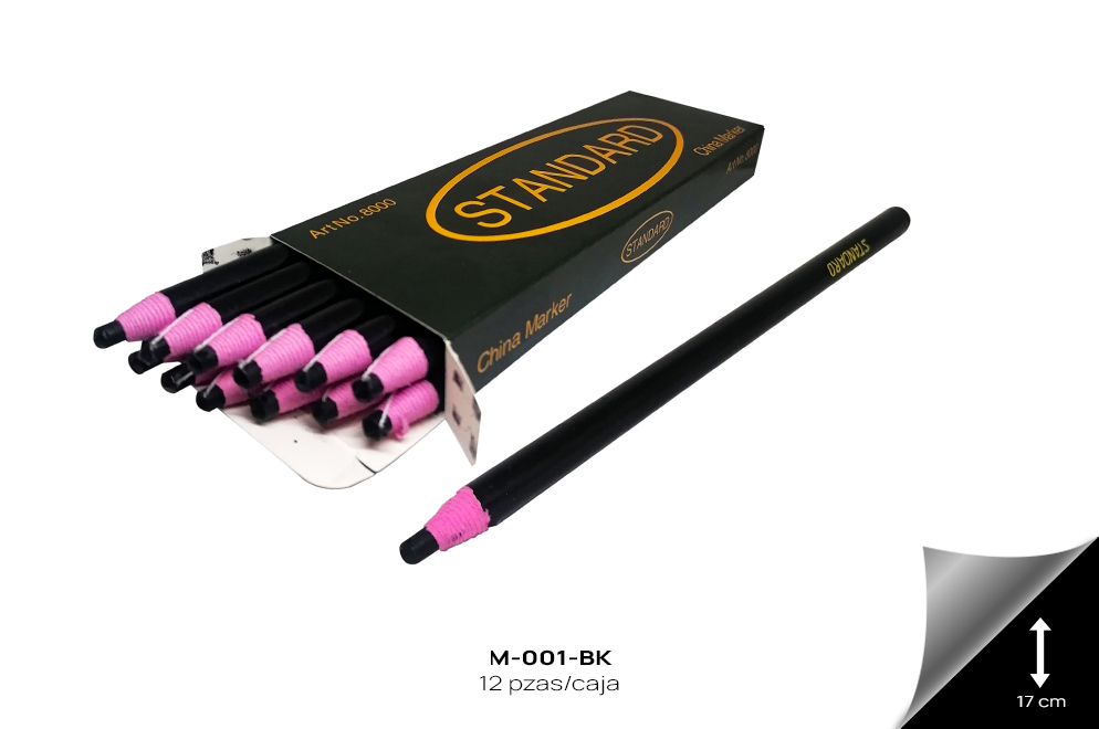 M-001-BK Marcador Sastre 17cm, Negro - M-001-BK