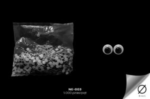 NE-003 Ojo Plastico Movil Negro, 1.000 pzas/Paq - NE-003