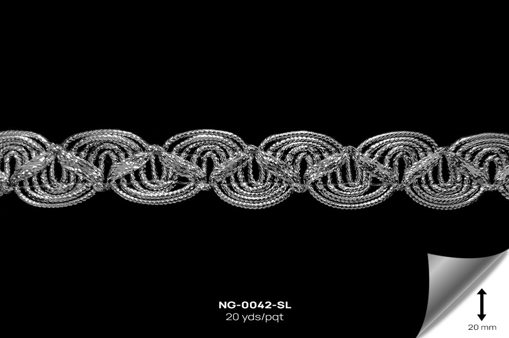 NG-0042-SL GALON METALIZADO PLATA - NG-0042-SL