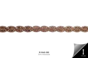 R-045-GD TIRA DE PIEDRA HOTFIX DORADO - R-045-GD