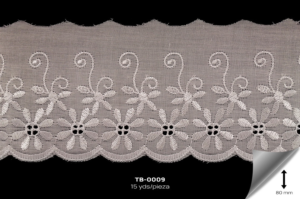 TB-0009 TIRA BORDADA BLANCO - TB-0009