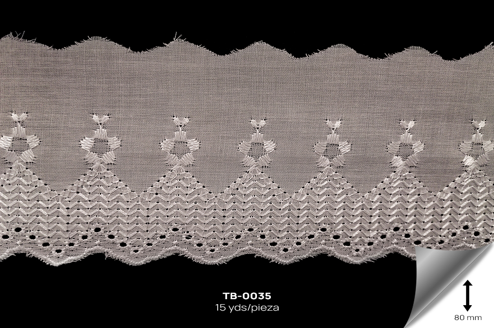 TB-0035 TIRA BORDADA BLANCO - TB-0035