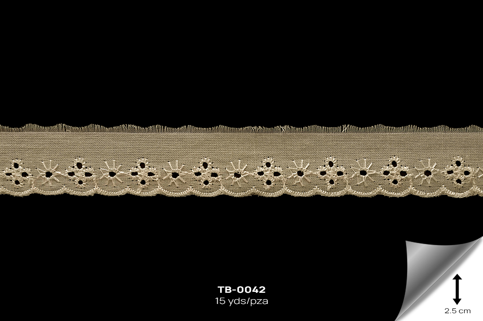 TB-0042 TIRA BORDADA HUESO - TB-0042