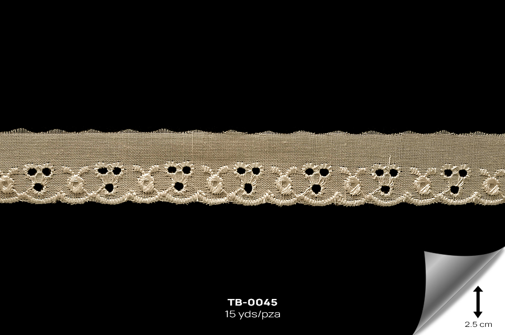 TB-0045 TIRA BORDADA HUESO - TB-0045
