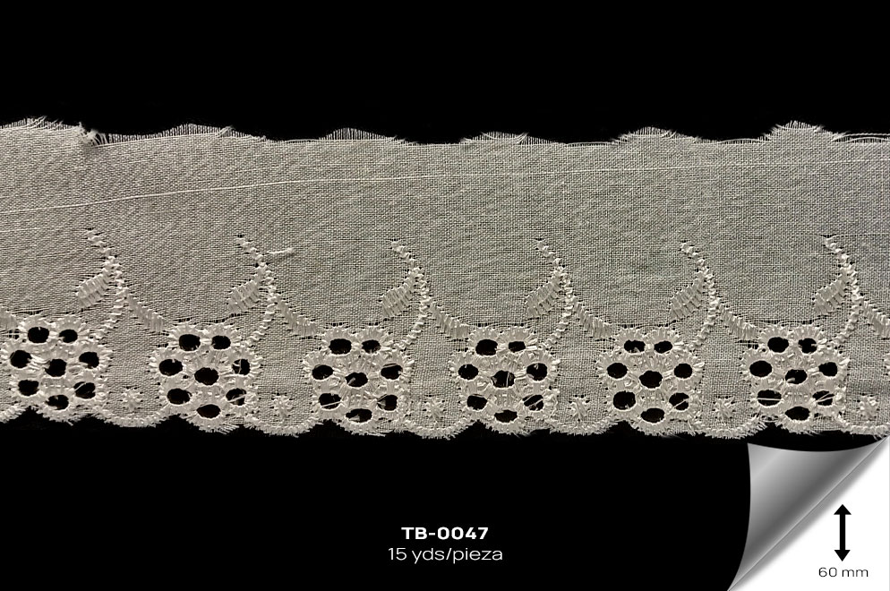 TB-0047 TIRA BORDADA HUESO. - TB-0047