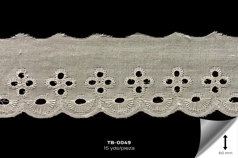 TB-0049 TIRA BORDADA HUESO. - TB-0049