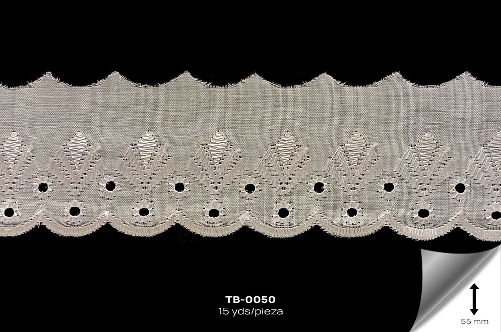 TB-0050 TIRA BORDADA HUESO. - TB-0050