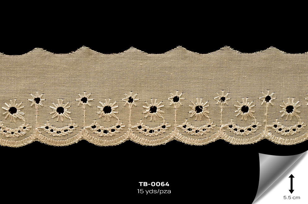 TB-0064 TIRA BORDADA HUESO - TB-0064